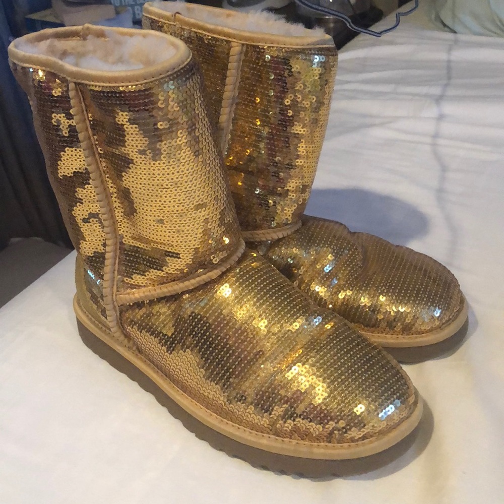 Gold Sequin UGGs